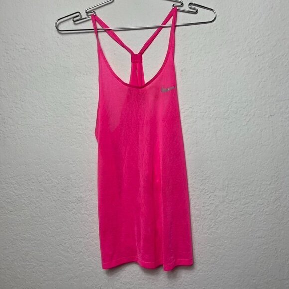 NIKE Dri-Fit Racerback Loose Fit Top Bright Pink - Picture 1 of 6